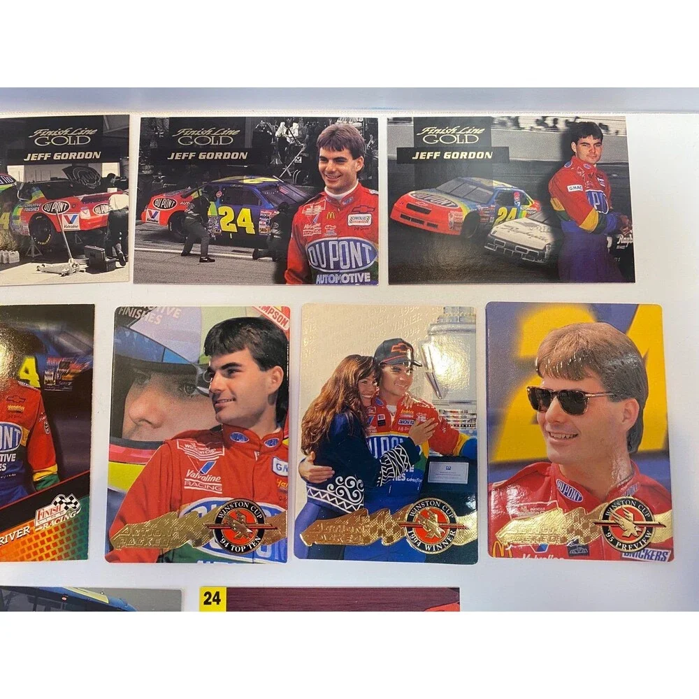 Jeff Gordon 18-Card Lot NASCAR Racing 1995 Finish Line Gold Action Packed Traks